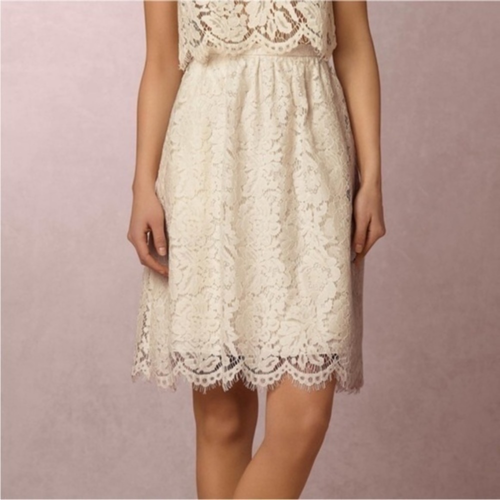 BHLDN Jenny Yoo • Lydia Ivory Cream Lace Skirt